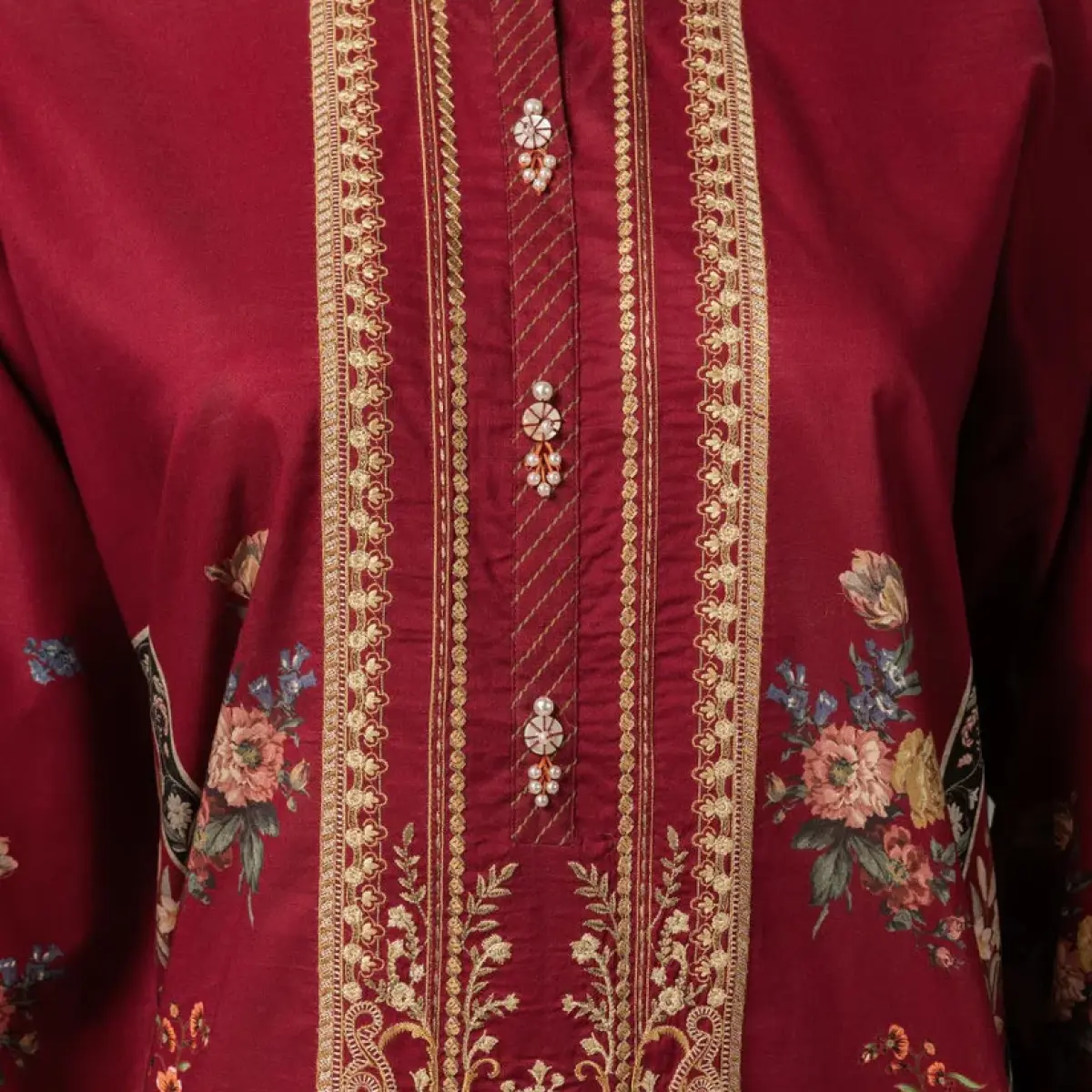 Multicolor lawn embroidered unstitched 3pc